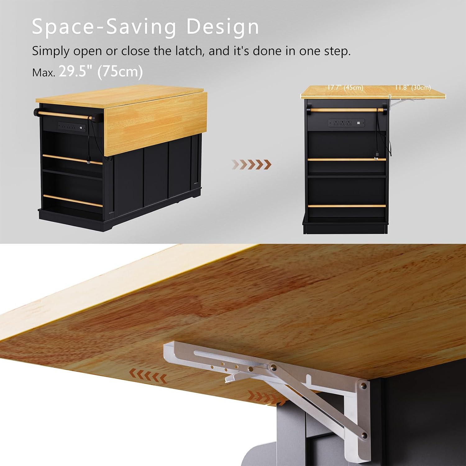 53 Inch Rolling Kitchen Island - Commercial Kitchen Outlets recension och pris