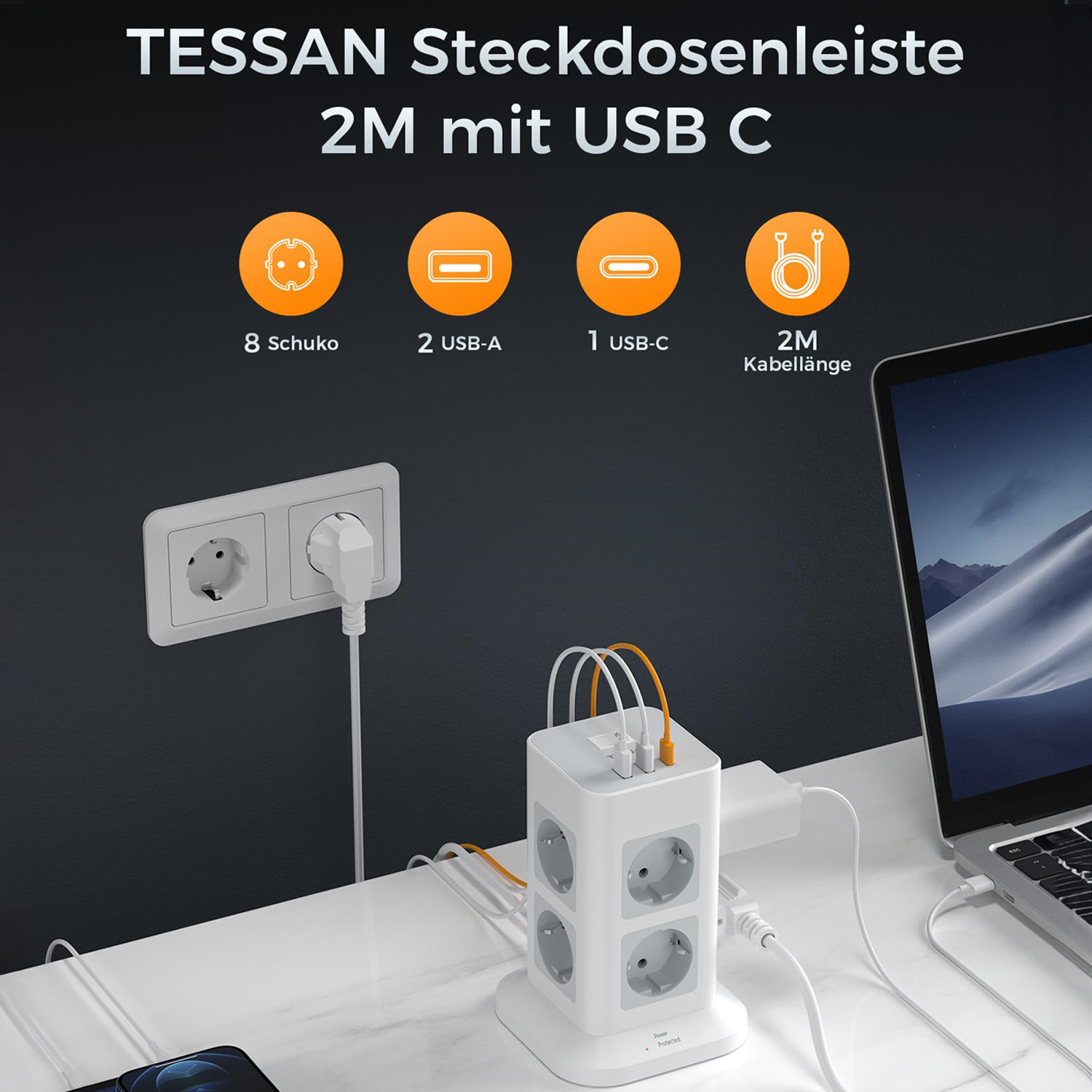 TESSAN Tower Power Strip Multi - Commercial Kitchen Outlets recension och pris